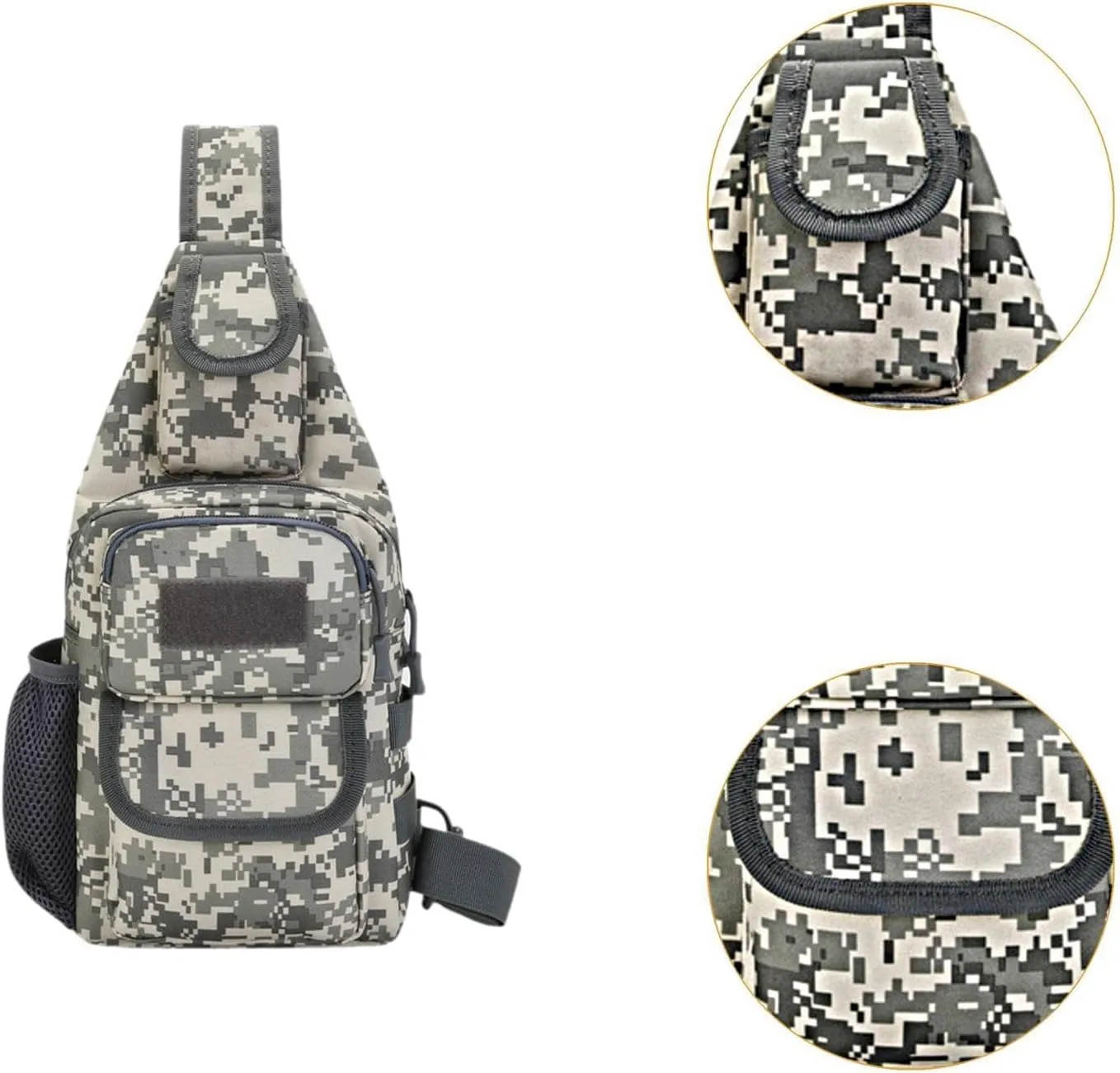 Sling Bag Crossbody Backpack for Men,Handiness Skiing Sling Bag, Lightweight Daypack for Hiking Travel (Camouflage 2)