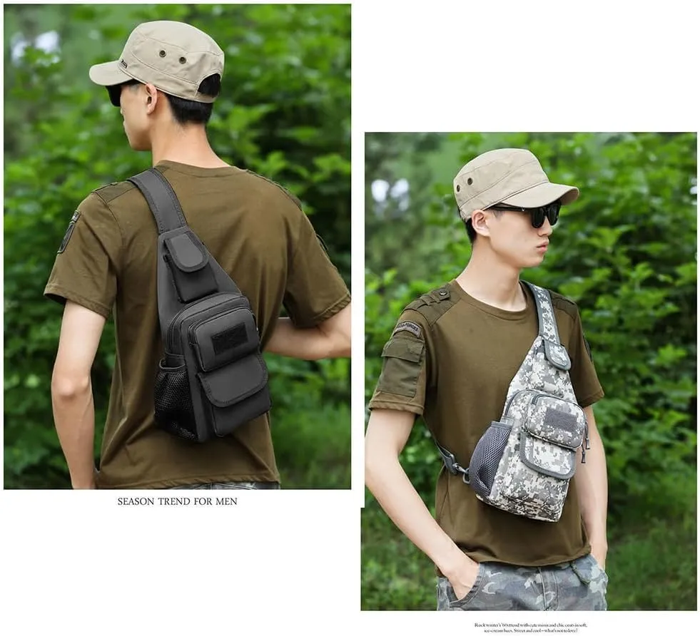 Sling Bag Crossbody Backpack for Men,Handiness Skiing Sling Bag, Lightweight Daypack for Hiking Travel (Camouflage 2)
