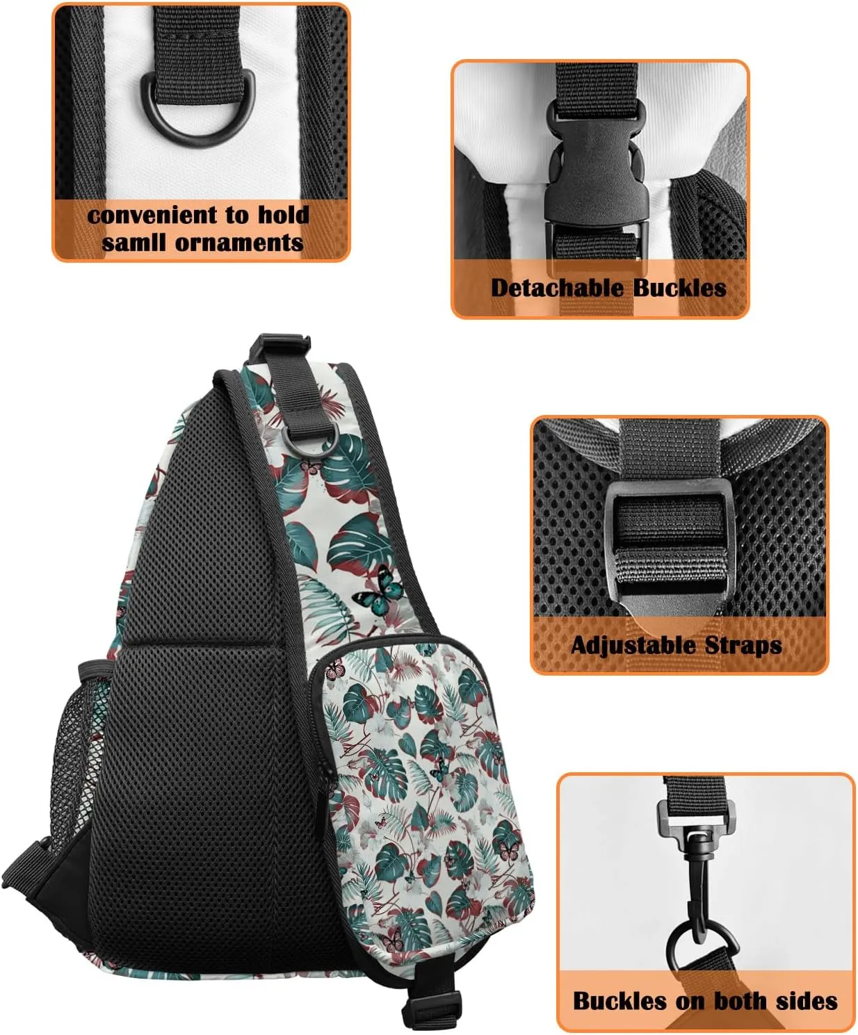 Sling Bag Crossbody Bag for Women Men Waterproof Hiking Backpack Lightweight Chest Shoulder Bag Daypack for Travel
