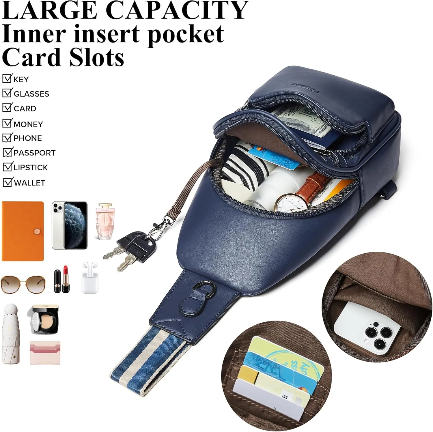 Sling Bag Crossbody Bags for Women Fanny Packs Purse Backpack Casual Daypacks for Travel Work Shopping