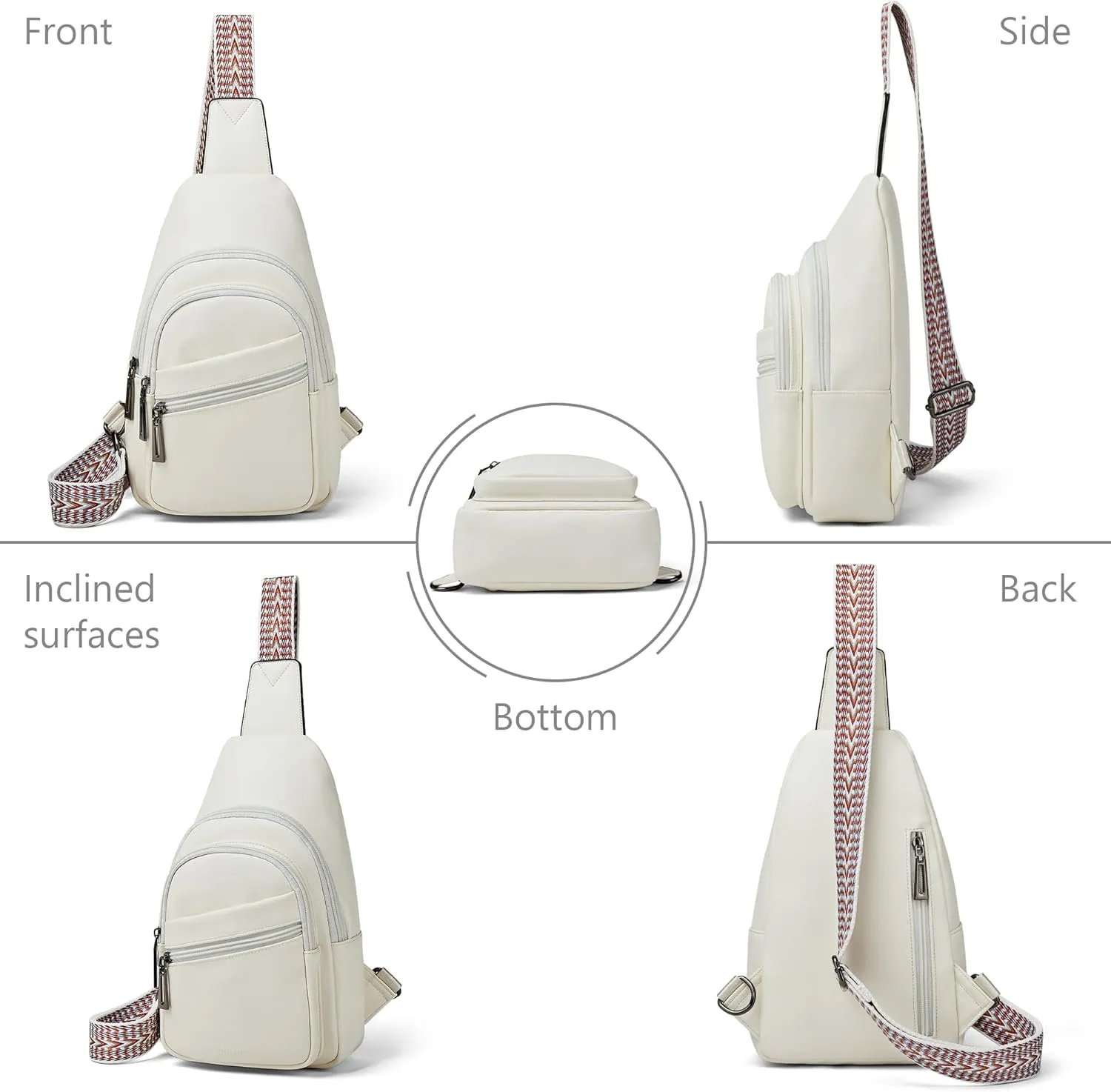 Sling Bag Crossbody Bags for Women for Travel, 3.5 x 10.5 x 6(L x H x W),Adjustable Straps 22.5 to 44 inch