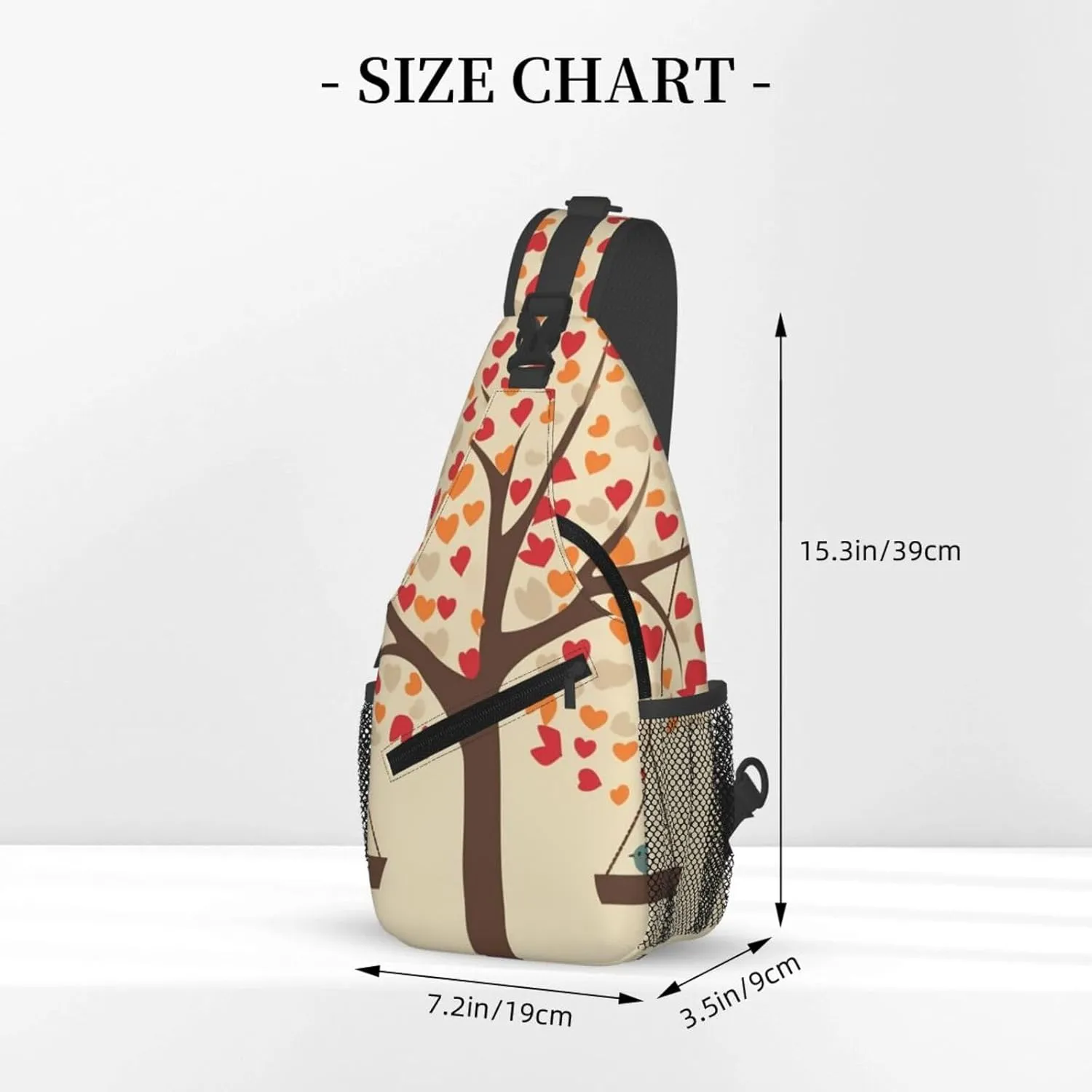 Sling Bag Crossbody Sling Backpack for Men Women Tree with Birds on Swing Cross Chest Bag Travel Hiking Daypack