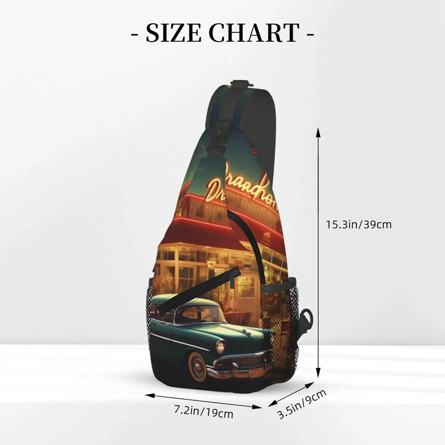 Sling Bag Crossbody Sling Backpack for Men Women Vintage Eatery Dinner Cross Chest Bag Travel Hiking Daypack