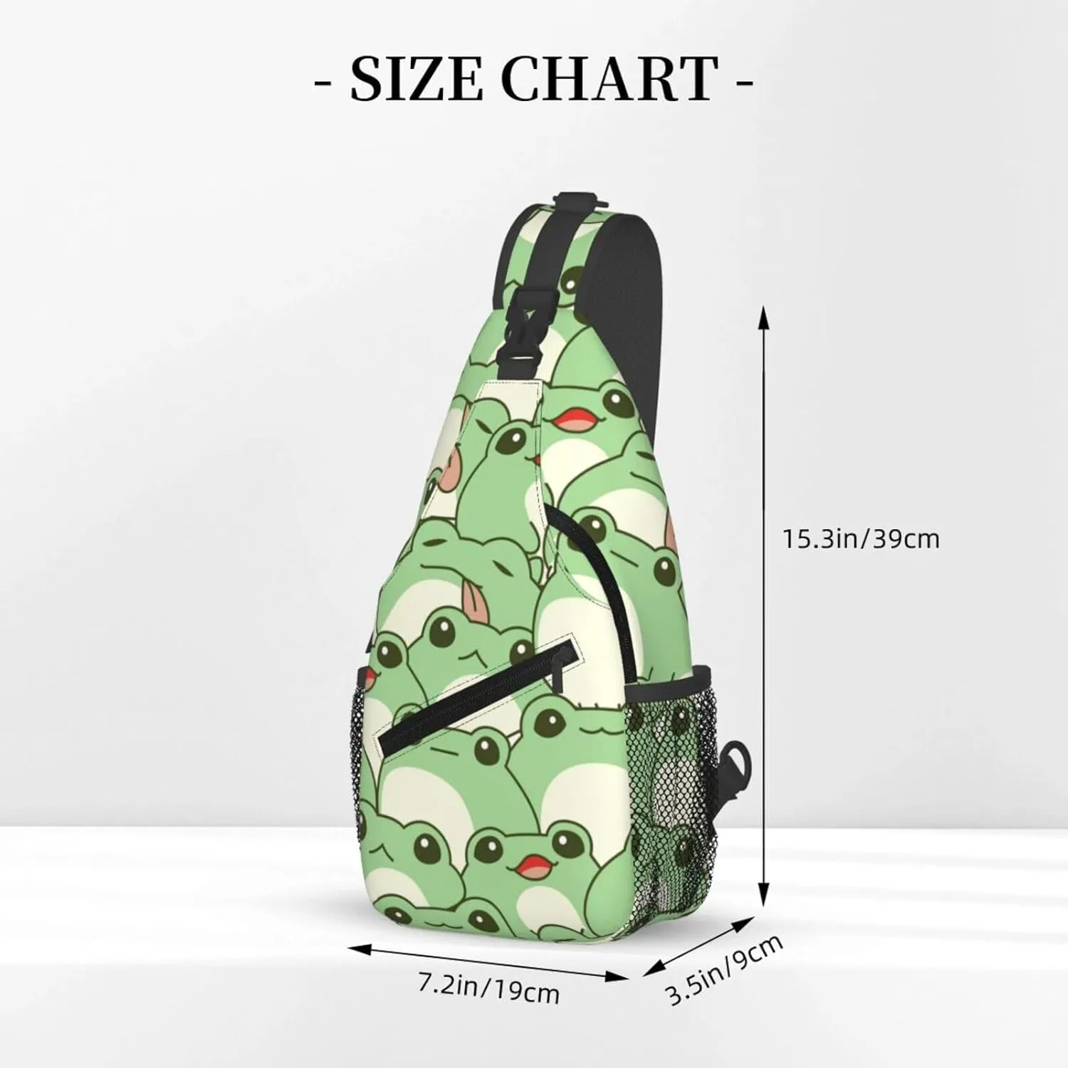 Sling Bag Crossbody Sling Backpack for Women Men Travel Hiking Daypack Chest Shoulder Bag (for Cute Frog)