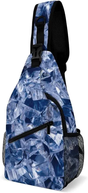 Sling Bag Crushed Ice Surface Crossbody Backpack with Anti Theft Adjustable Shoulder Bag for Travel,Hiking,Cycling,Camping