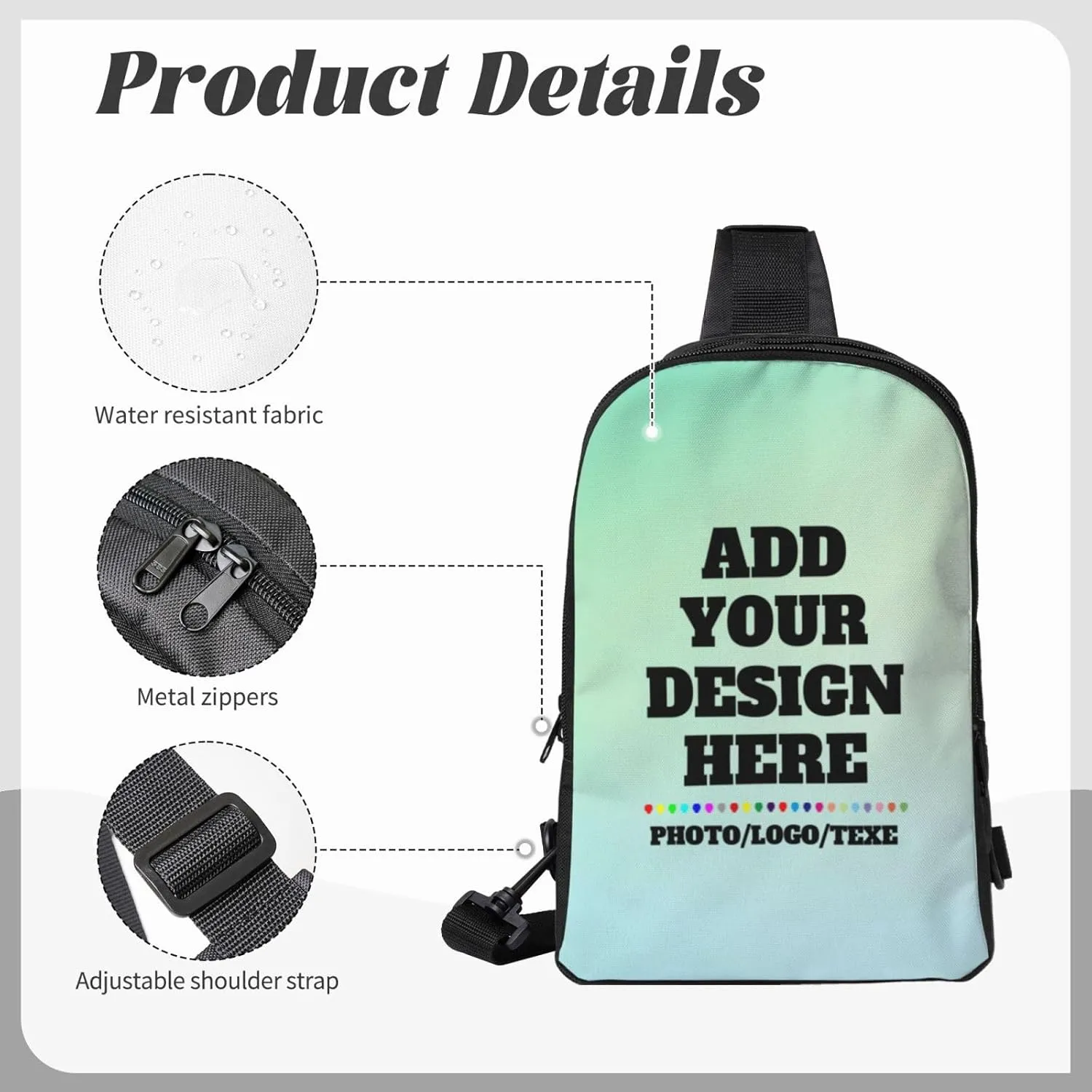 Sling Bag Customized bags Personalized Shoulder Daypacks Crossbody Bags Chest Bag Travel Hiking Daypack