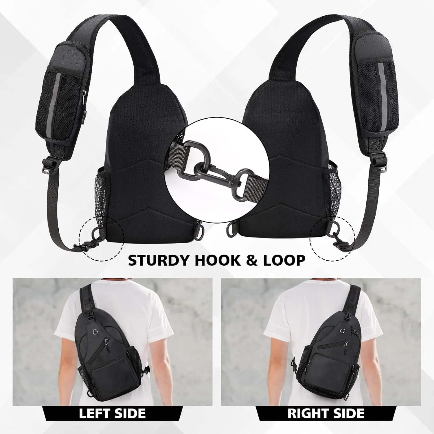 Sling Bag for men Crossbody Shoulder Backpack Chest Bag Travel Hiking Daypack
