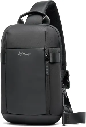 Sling Bag for Men Waterproof Crossbody Backpack Fit 9.7inch EDC Lightweight Daypack Minimalist Chest Shoulder bag for,Daily Use, Work, Travel,Sport
