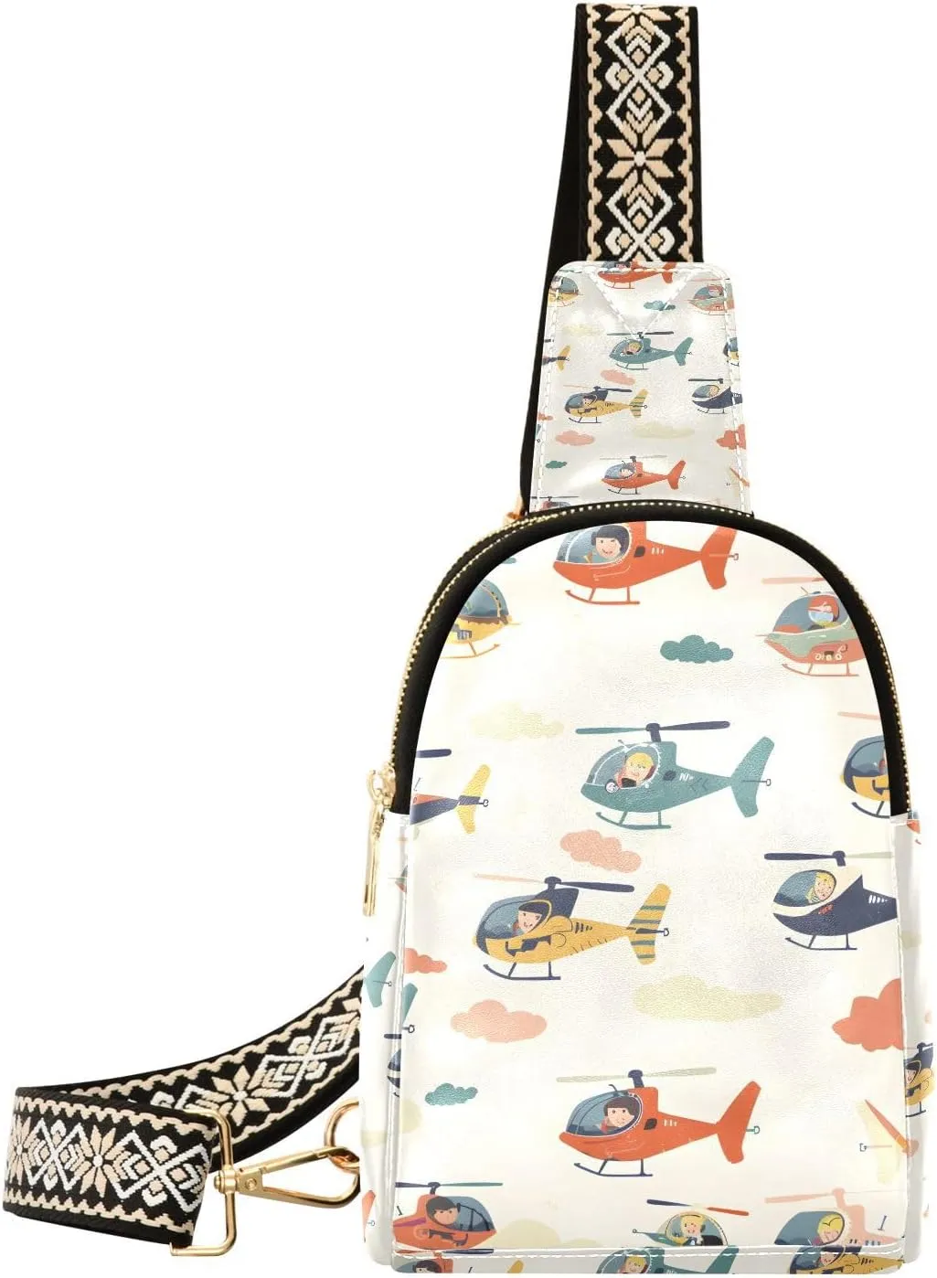 Sling Bag for Women Aircraft Doodle Crossbody Bag Backpack Purse Small Cross Body Bags Travel Shoulder Bags Multipurpose Chest Bag