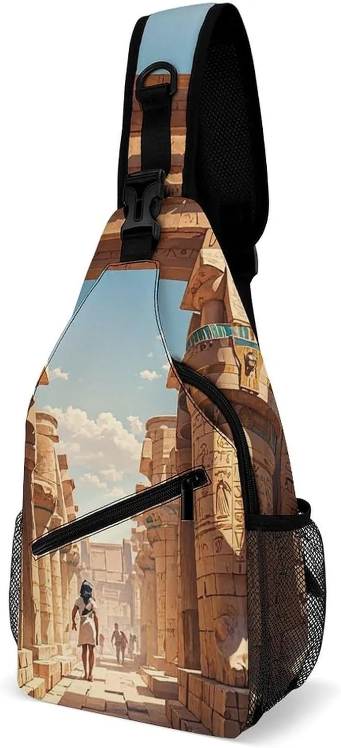 Sling Bag for Women Men Chest Bag Classic Egyptian History Crossbody Bag Small Sling Backpack Daypack Fanny Packs