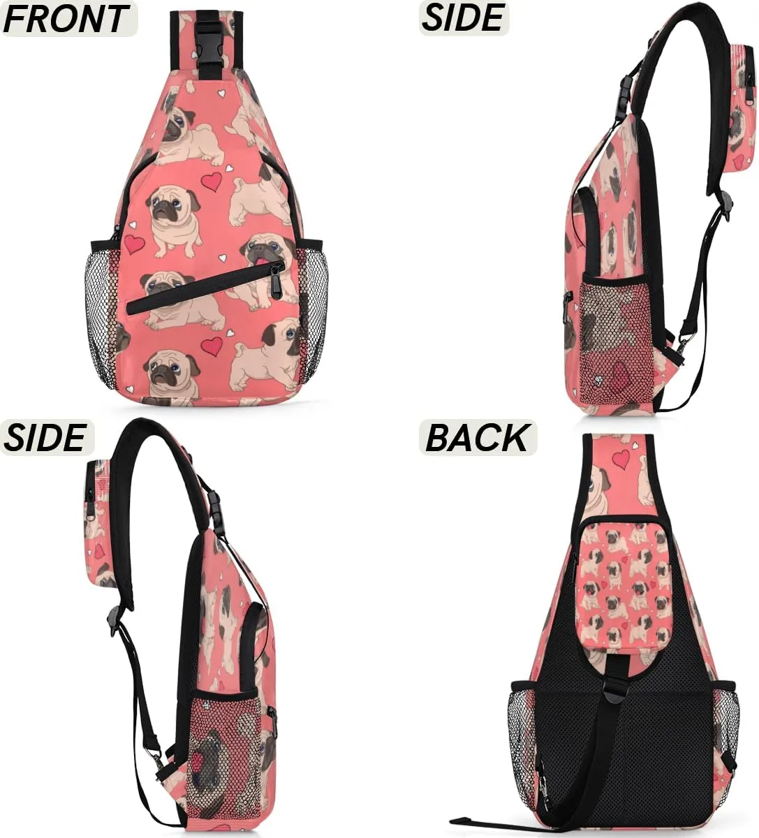 Sling Bag for Women Men Chest Shoulder Backpack Multipurpose Crossbody Bag Lightweight Travel Hiking Daypack