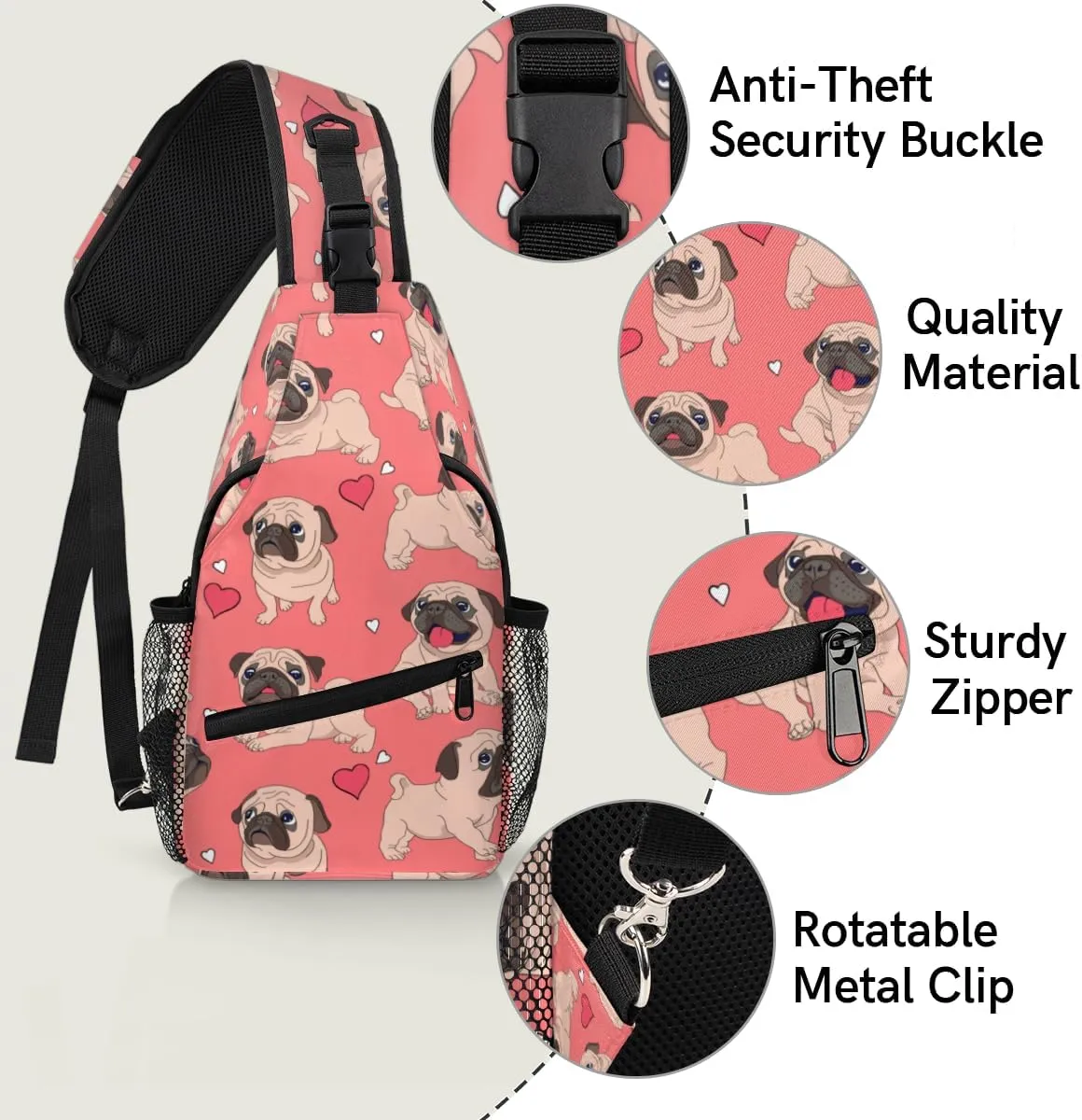 Sling Bag for Women Men Chest Shoulder Backpack Multipurpose Crossbody Bag Lightweight Travel Hiking Daypack