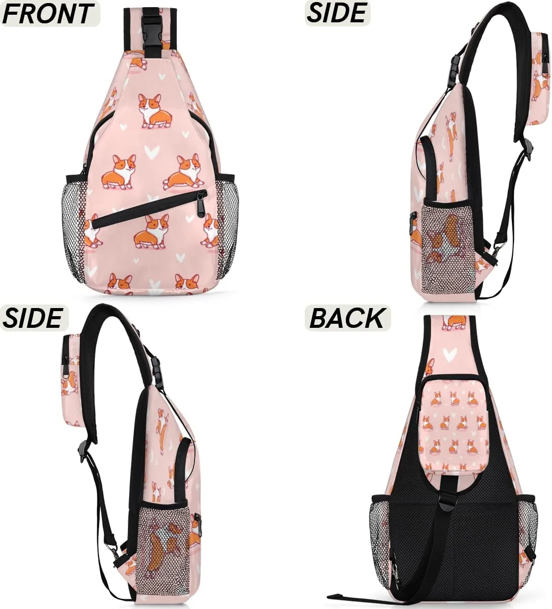 Sling Bag for Women Men Chest Shoulder Backpack Multipurpose Crossbody Bag Lightweight Travel Hiking Daypack