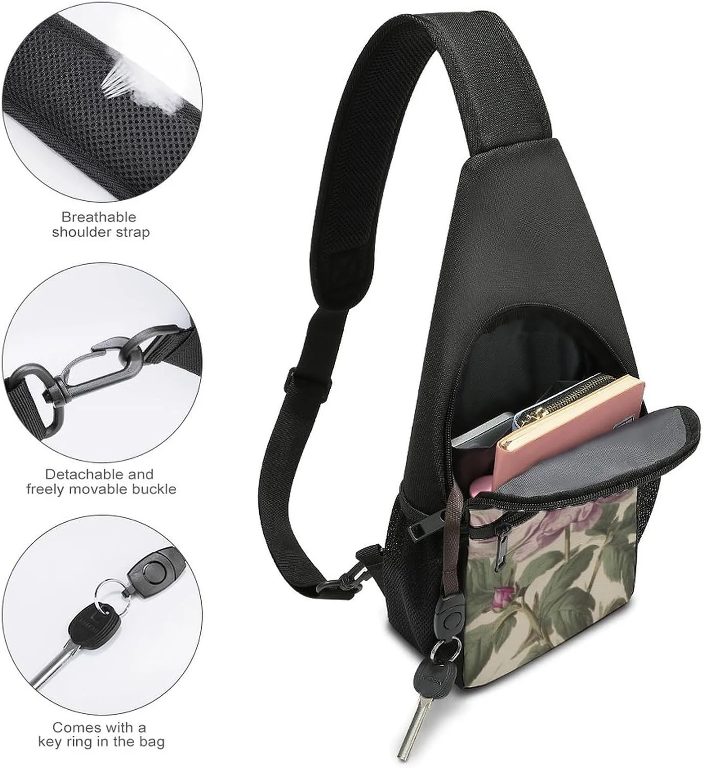 Sling Bag for Women Men Crossbody Bag Chest Bag Party Lights Sling Backpack Fanny Packs Travel Hiking Daypack