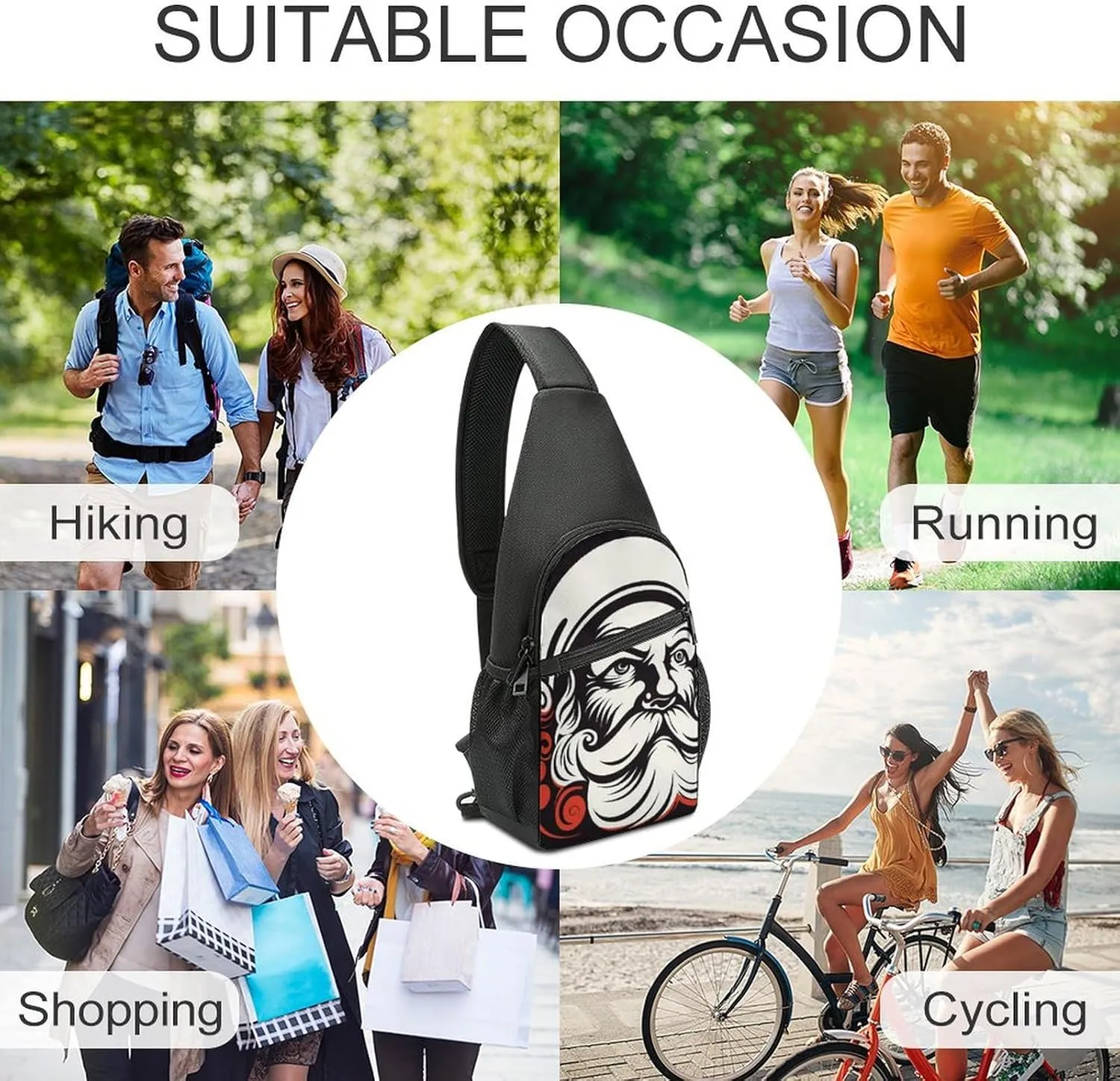 Sling Bag for Women Men Crossbody Bag Chest Bag Saguaros at Sunset Sling Backpack Fanny Packs Travel Hiking Daypack