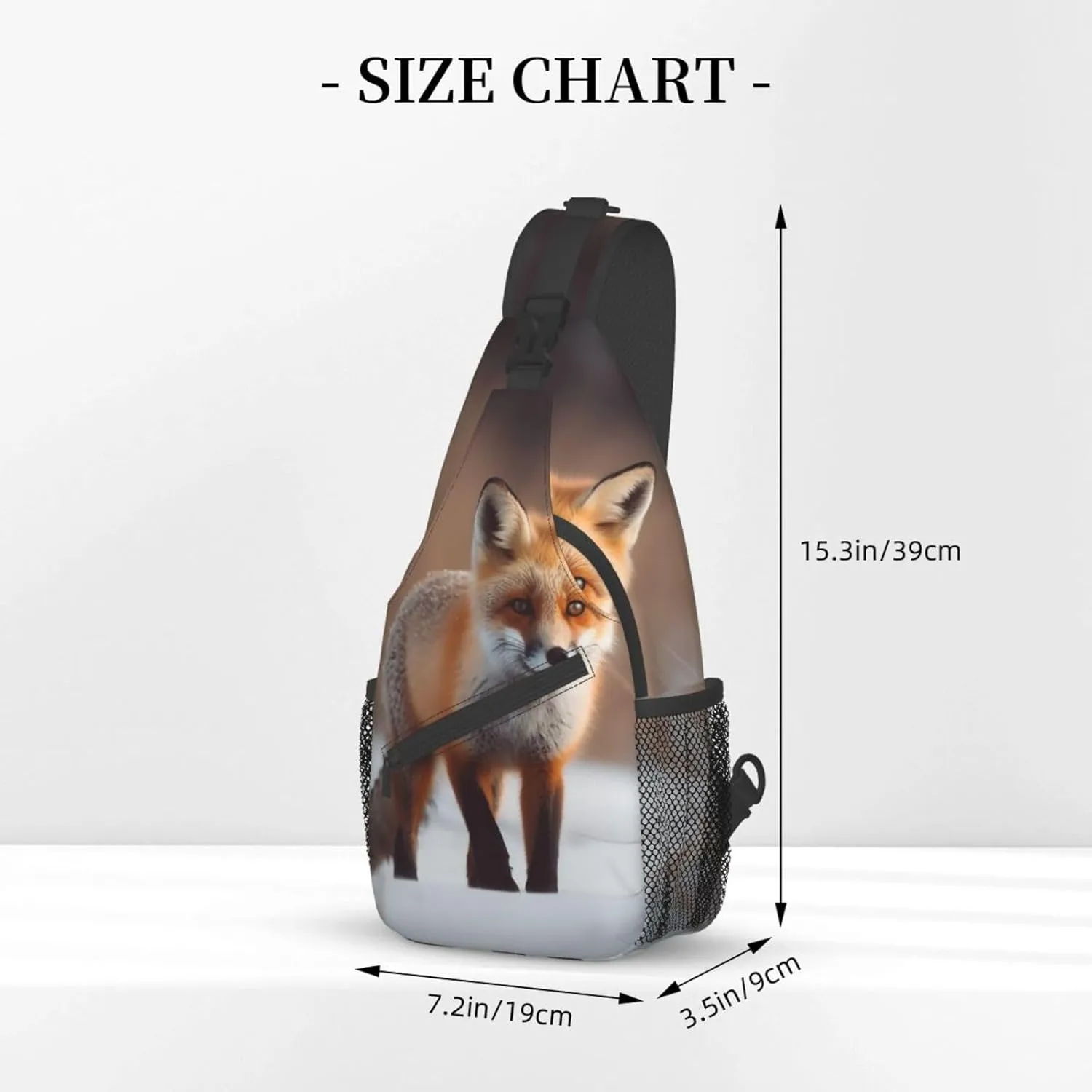Sling Bag for Women Men Crossbody Bag Small Sling Backpack Cute fox Chest Bag Hiking Daypack