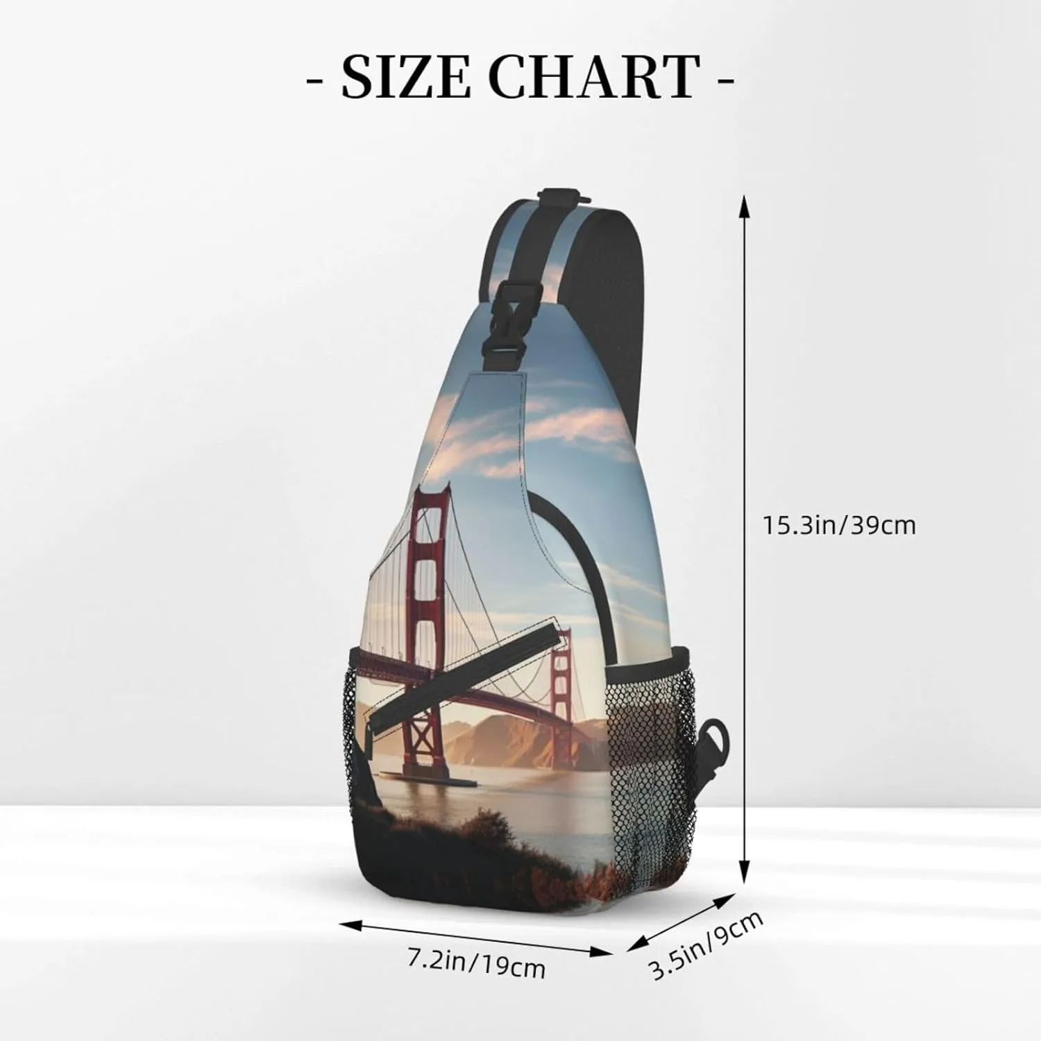 Sling Bag for Women Men Crossbody Bag Small Sling Backpack Golden Gate Bridge Chest Bag Hiking Daypack