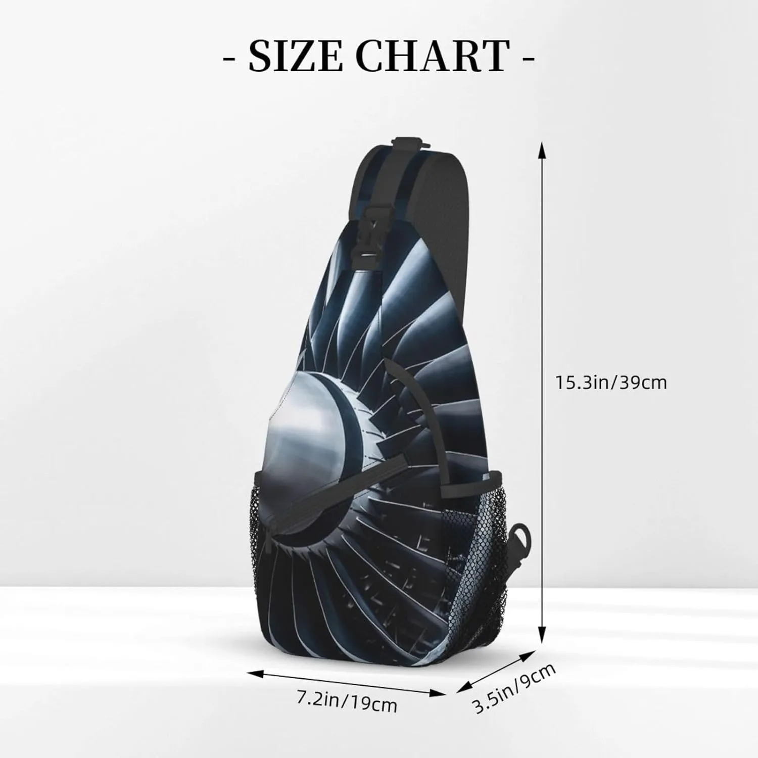 Sling Bag for Women Men Crossbody Bag Small Sling Backpack Jet Engine Chest Bag Hiking Daypack