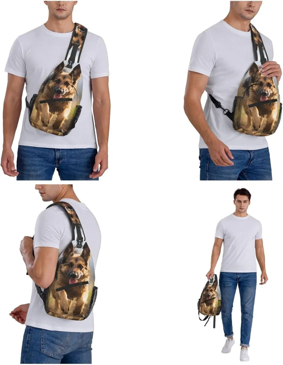 Sling Bag for Women Men Crossbody Bag Small Sling Backpack Koala and Butterfly Chest Bag Hiking Daypack