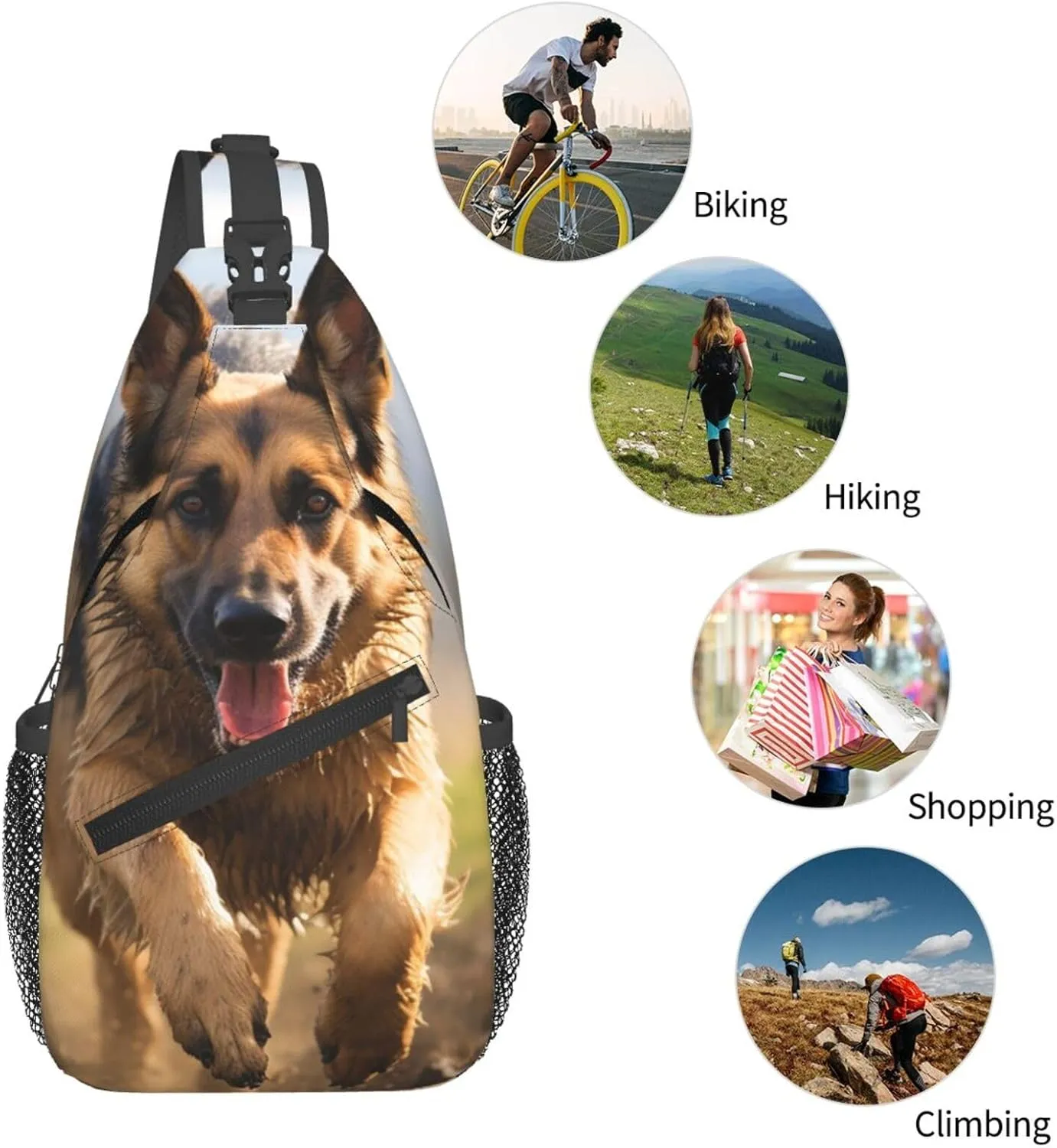 Sling Bag for Women Men Crossbody Bag Small Sling Backpack Koala and Butterfly Chest Bag Hiking Daypack