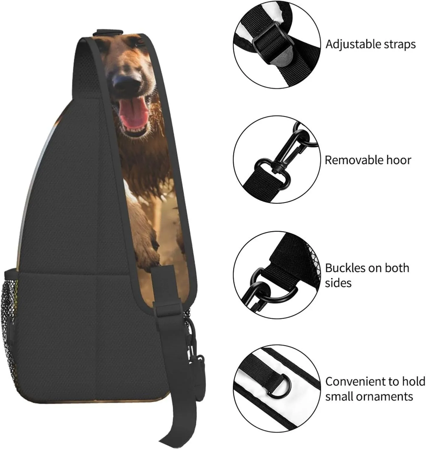 Sling Bag for Women Men Crossbody Bag Small Sling Backpack Koala and Butterfly Chest Bag Hiking Daypack