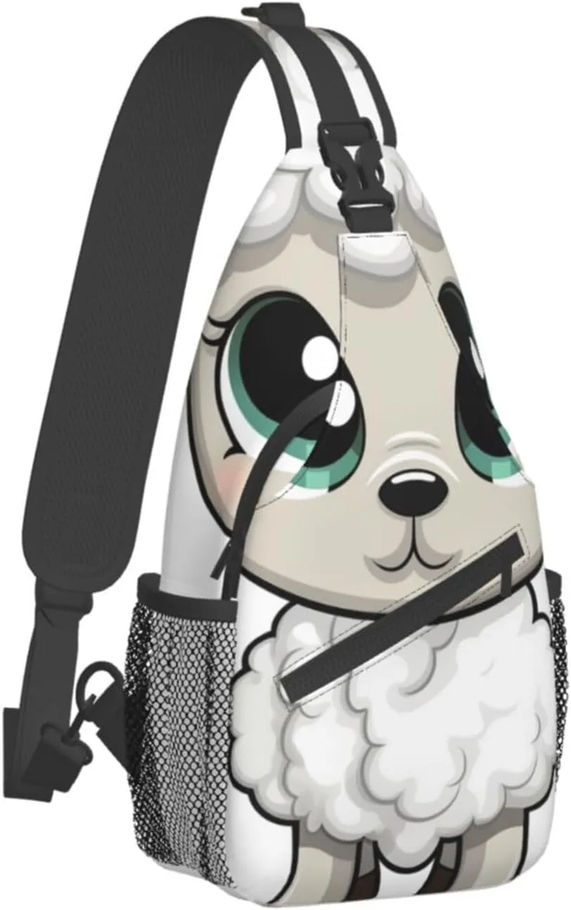 Sling Bag for Women Men Crossbody Bag Small Sling Backpack Lamb Chest Bag Hiking Daypack