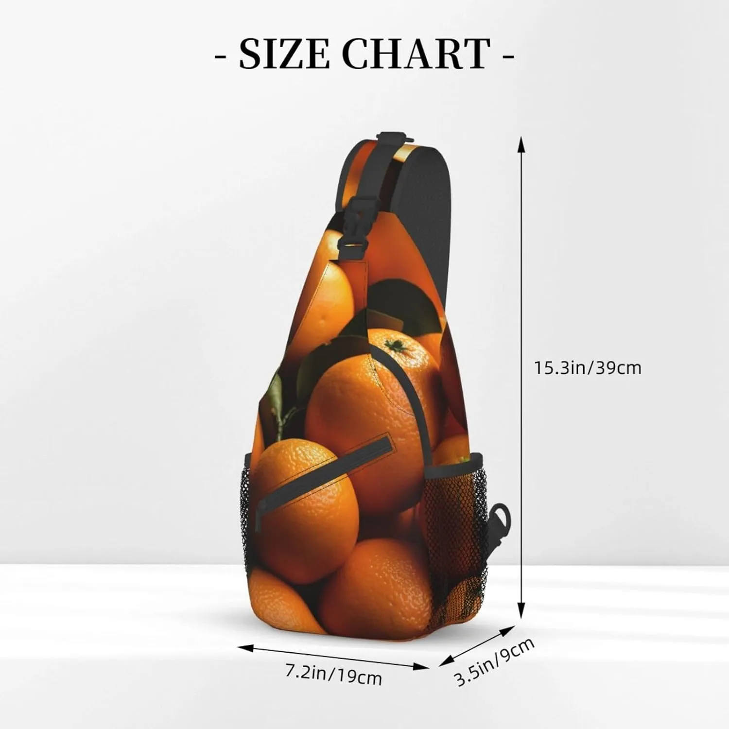 Sling Bag for Women Men Crossbody Bag Small Sling Backpack Pile of Oranges Chest Bag Hiking Daypack