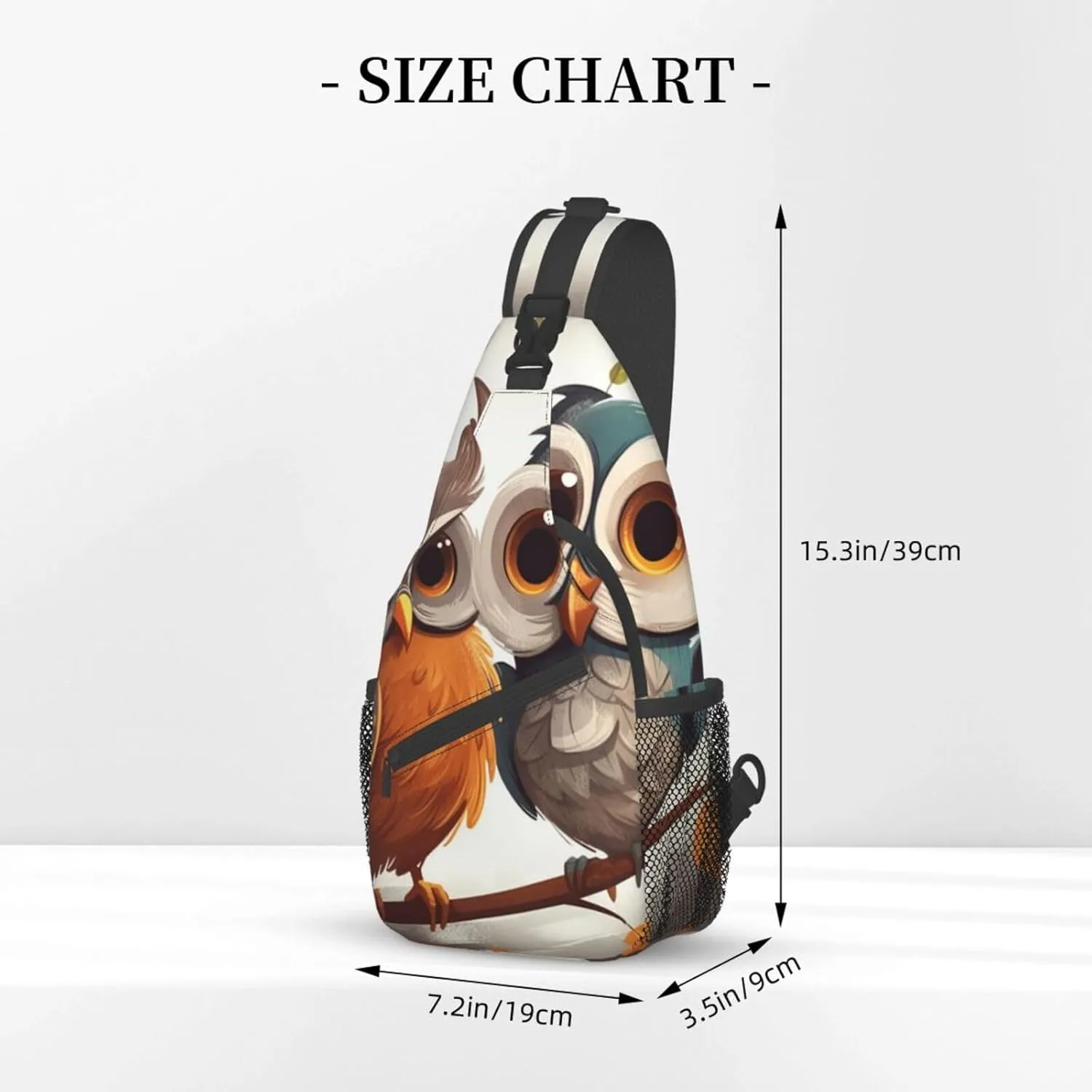 Sling Bag for Women Men Crossbody Bag Small Sling Backpack Playful Owl Chest Bag Hiking Daypack