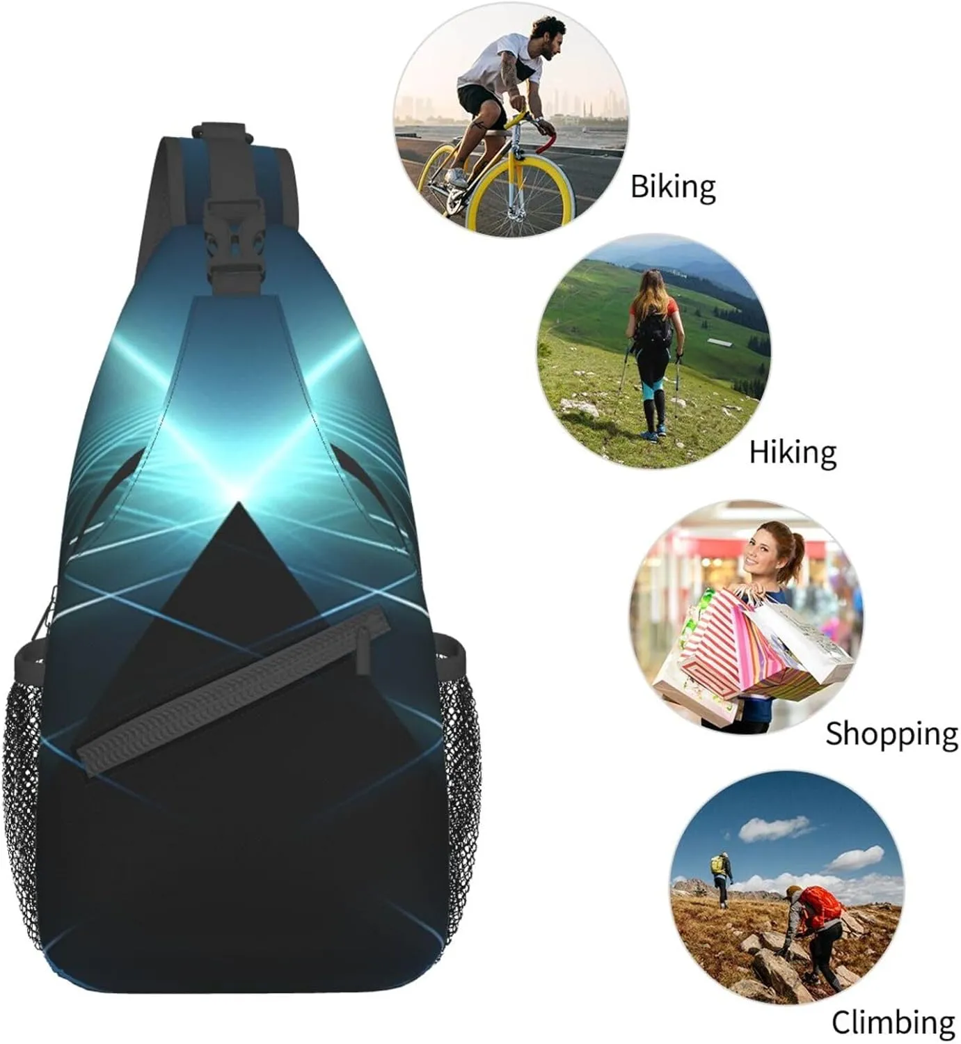 Sling Bag for Women Men Crossbody Bag Small Sling Backpack Precise Lines Chest Bag Hiking Daypack