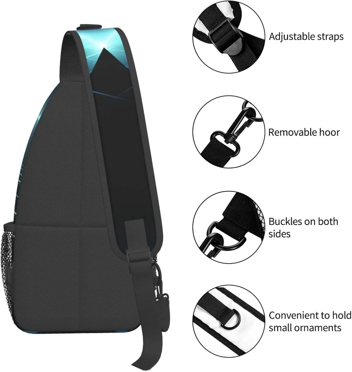 Sling Bag for Women Men Crossbody Bag Small Sling Backpack Precise Lines Chest Bag Hiking Daypack