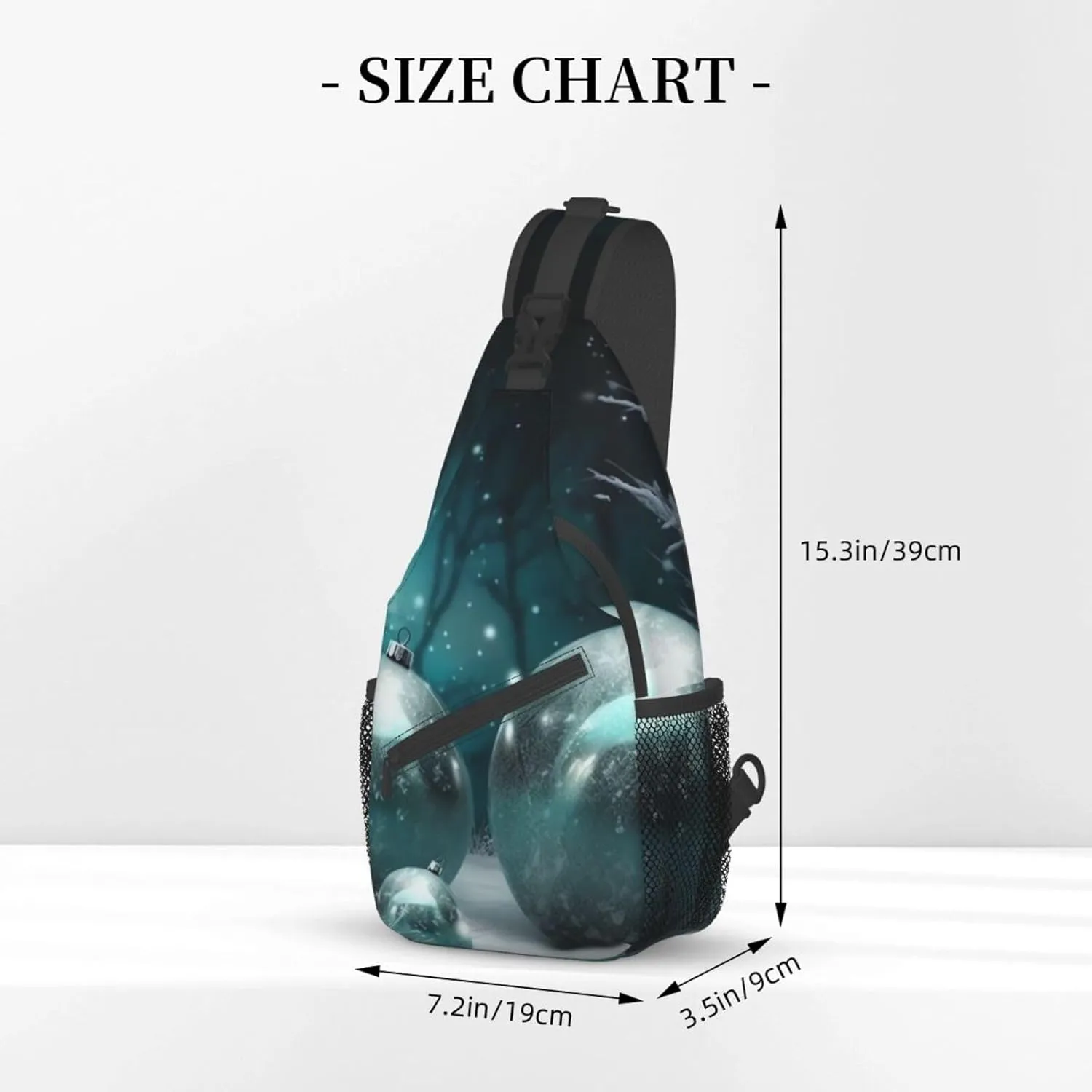 Sling Bag for Women Men Crossbody Bag Small Sling Backpack Tree Christmas Ball Chest Bag Hiking Daypack