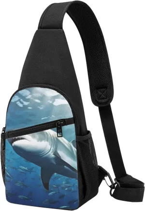 Sling Bag for Women Men Crossbody Shoulder Bag Fish in Underwater Chest Bag Small Sling Backpack Daypack Fanny Packs