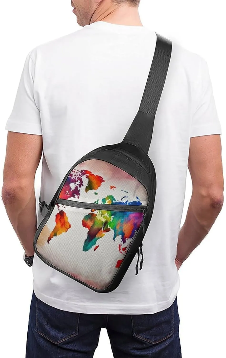 Sling Bag for Women Men Crossbody Sling Backpack Fruit And Spoon Chest Bags Shoulder Backpack Travel Hiking Daypack