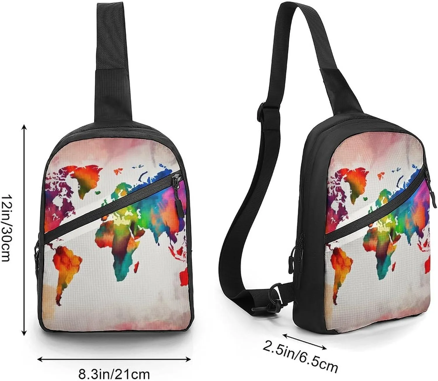 Sling Bag for Women Men Crossbody Sling Backpack Fruit And Spoon Chest Bags Shoulder Backpack Travel Hiking Daypack