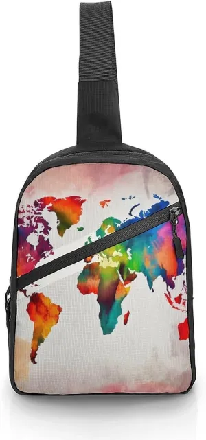 Sling Bag for Women Men Crossbody Sling Backpack Fruit And Spoon Chest Bags Shoulder Backpack Travel Hiking Daypack