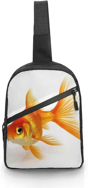 Sling Bag for Women Men Daypack Cute Fish Chest Bag Crossbody Backpack for Hiking Travel