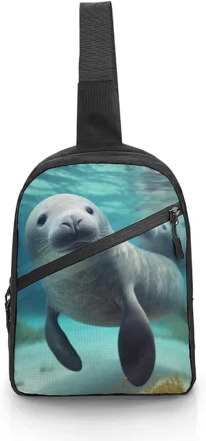 Sling Bag for Women Men Daypack Cute Sea Animal Chest Bag Crossbody Backpack for Hiking Travel