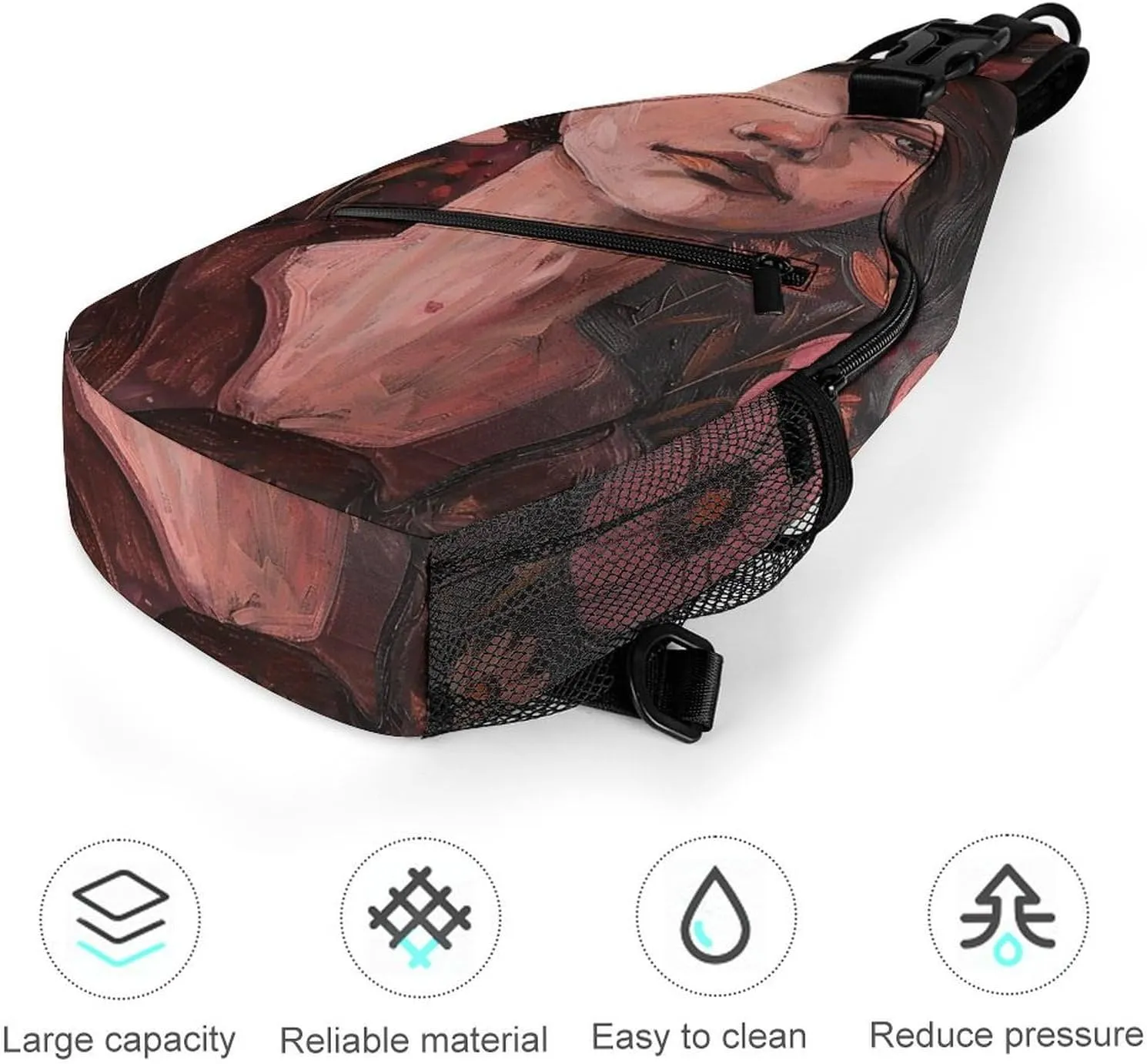 Sling Bag for Women Men Daypack Flowers And Women Chest Bag Crossbody Backpack for Hiking Travel