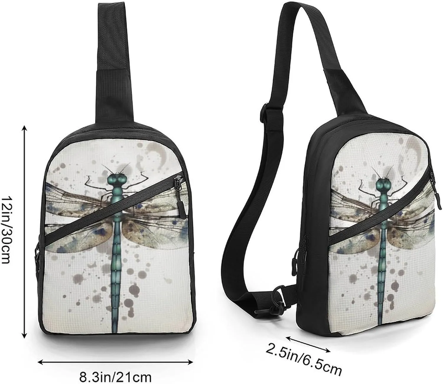 Sling Bag for Women Men Daypack Modern Dragonfly Chest Bag Crossbody Backpack for Hiking Travel
