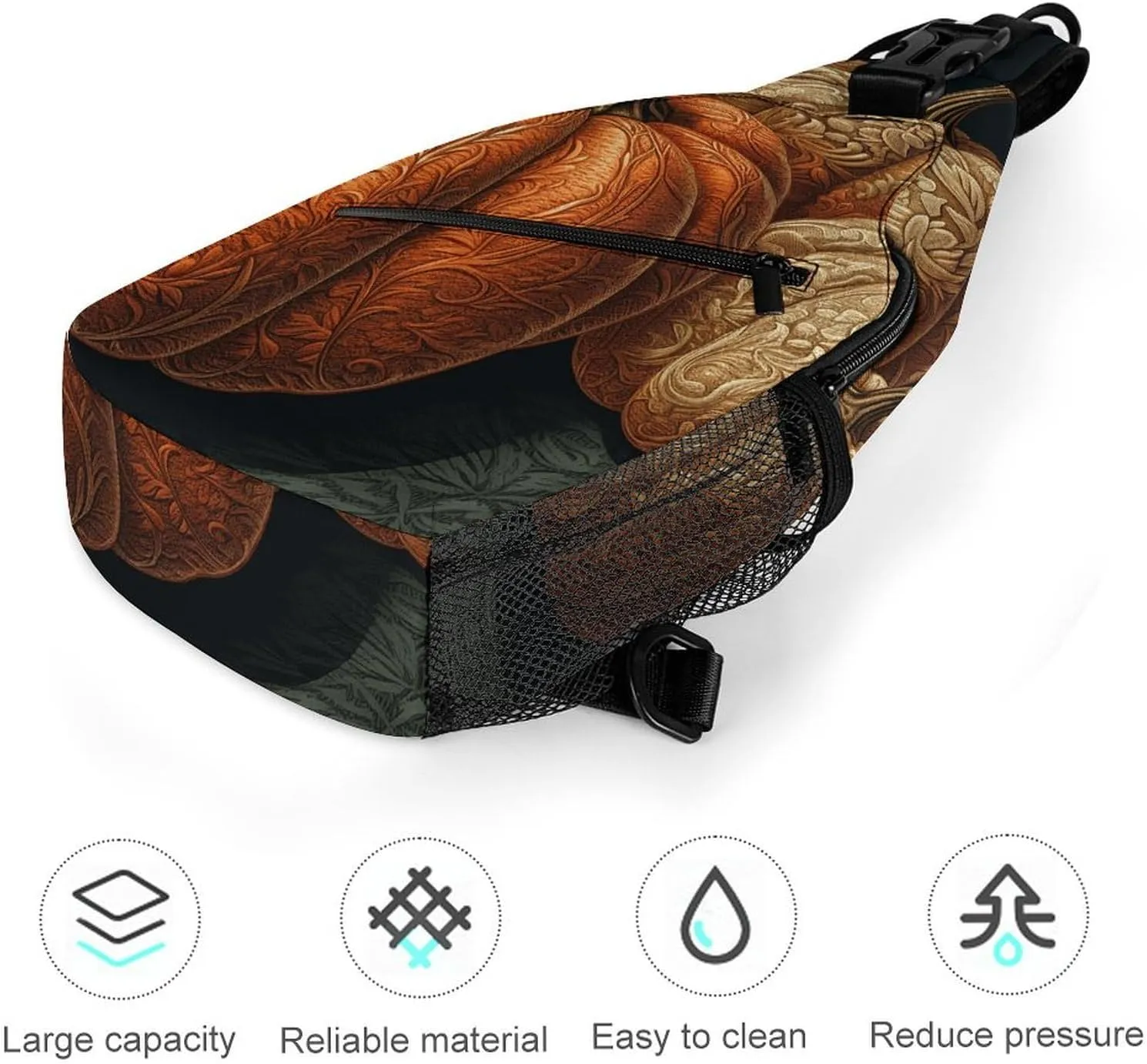 Sling Bag for Women Men Daypack Pumpkin Pattern Chest Bag Crossbody Backpack for Hiking Travel