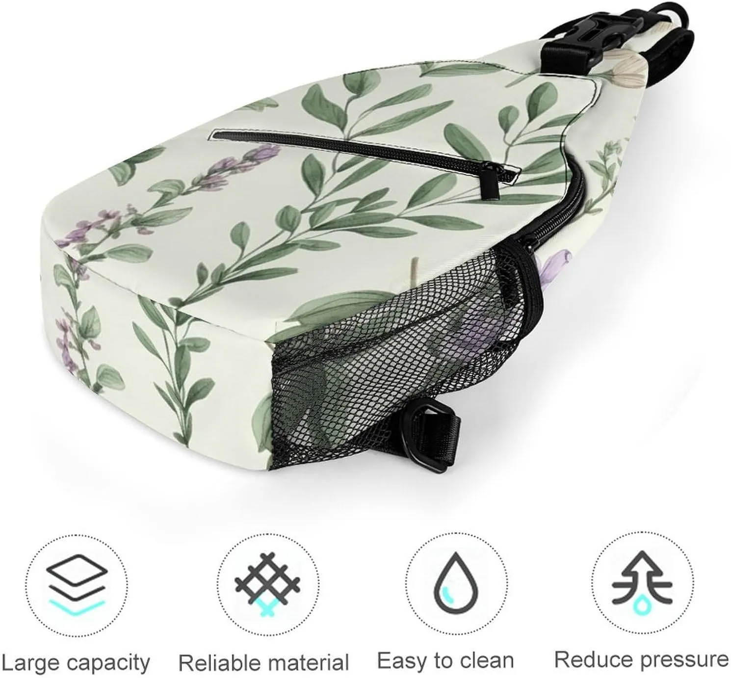 Sling Bag for Women Men Green Leaves And Branches Travel Hiking Backpack Crossbody Shoulder Chest Bags Casual Daypack