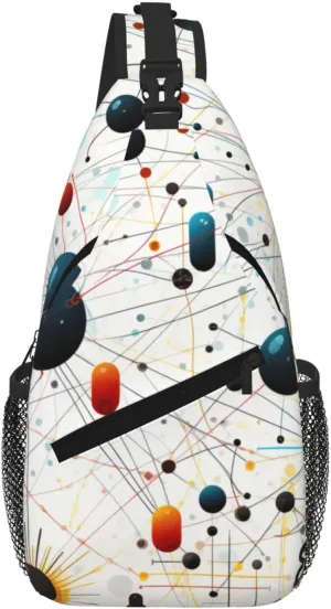 Sling Bag For Women Men Travel Hiking Backpack Crossbody Shoulder Chest Bags Physics Print Casual Daypack