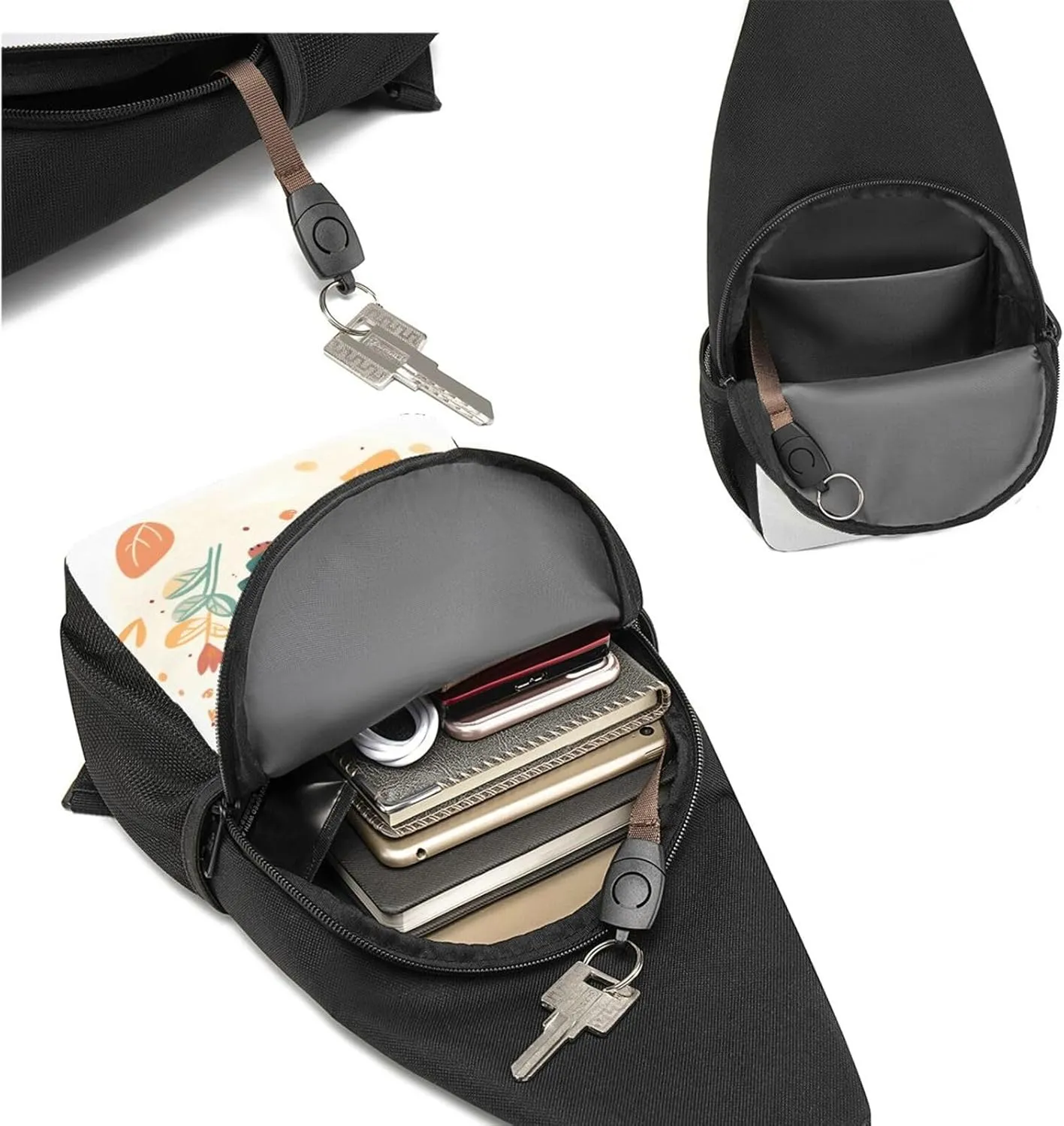 Sling bag for Women Men Trendy Sling Bakpack Casual Chest Bag Lion Holding Something Fanny Pack for Travel Hiking