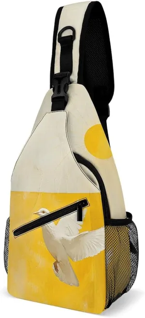 Sling Bags A White Dove Flies By Crossbody Bag for Women Men Cross Body Bag for Travel Hiking Shopping