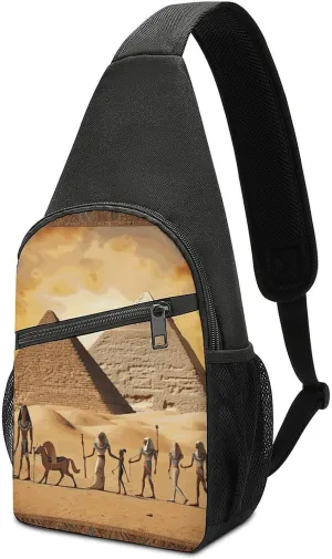 Sling Bags Ancient Egypt Chest Bag for Men Women Shoulder Bag for Travel Sport Chest Pack