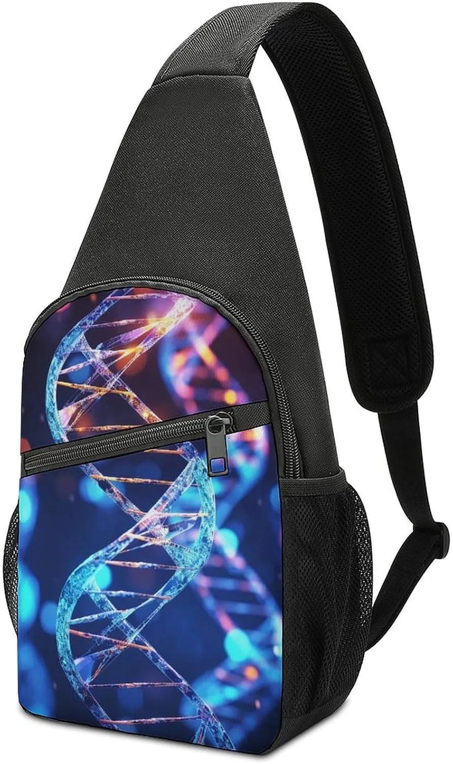 Sling Bags DNA Genetic Helix Chest Bag for Men Women Shoulder Bag for Travel Sport Chest Pack