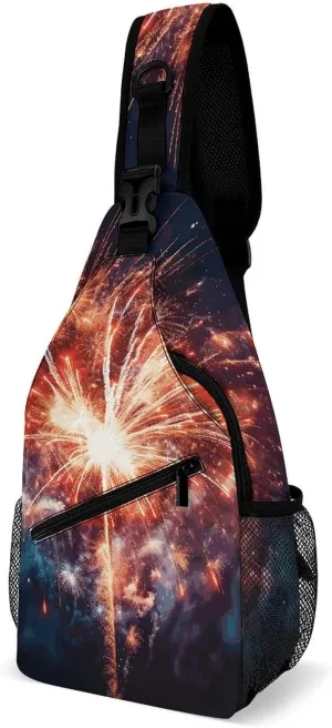 Sling Bags Explosion Firework Chest Bag for Men Women Shoulder Bag for Travel Sport Chest Pack
