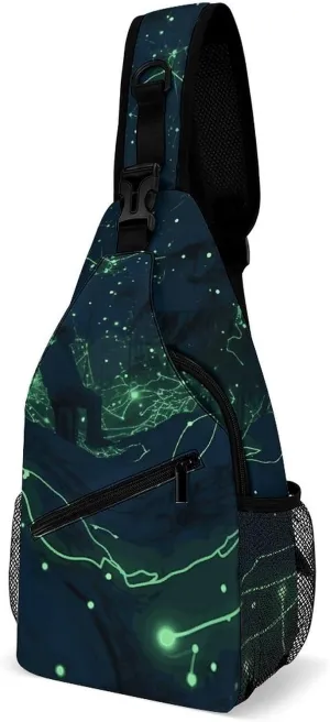 Sling Bags Glow in The Dark Crossbody Bag for Women Men Cross Body Bag for Travel Hiking Shopping