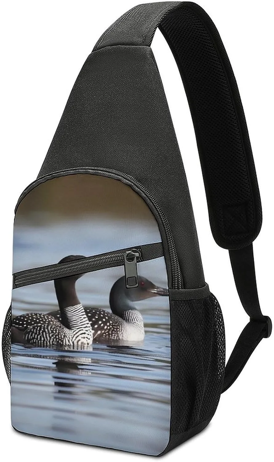 Sling Bags Loon Birds Crossbody Bag for Women Men Cross Body Bag for Travel Hiking Shopping