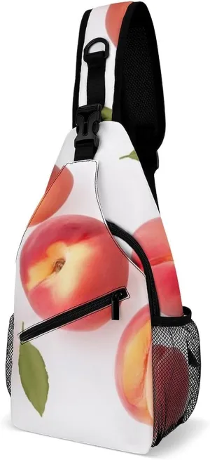 Sling Bags Peach Crossbody Bag for Women Men Cross Body Bag for Travel Hiking Shopping